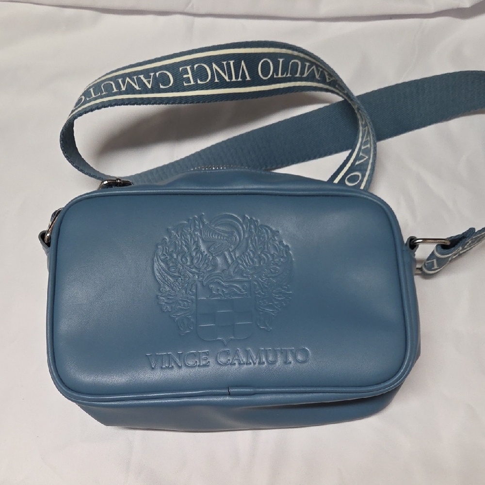 Vince Camuto Slate Blue Embossed Shoulder Bag